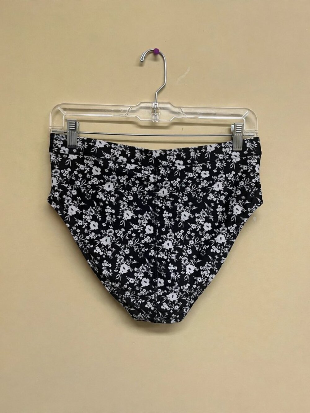 ACX Black Floral High-Waisted Swim Bottom